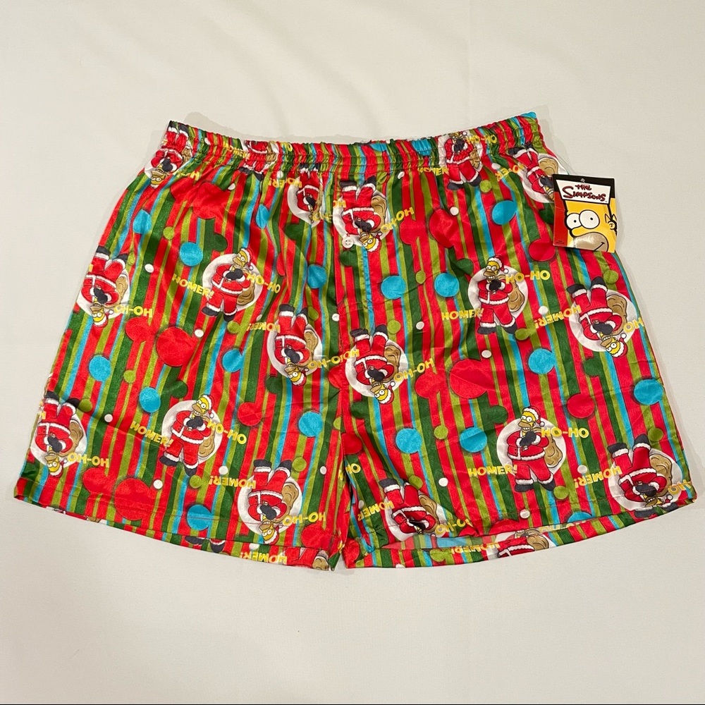 The Simpsons Satin Boxers 20th Century Fox Homer Christmas Size LRG NWT!